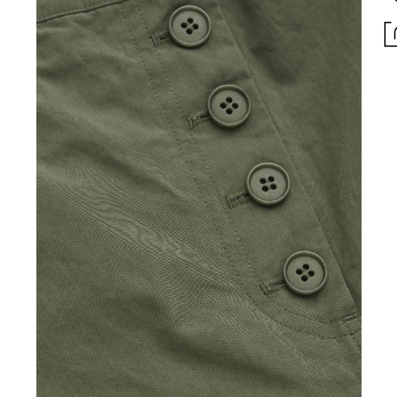 COS Button-up 100% Cotton High Rise Relaxed Everyday Chinos In Khaki Green M - Picture 6 of 12